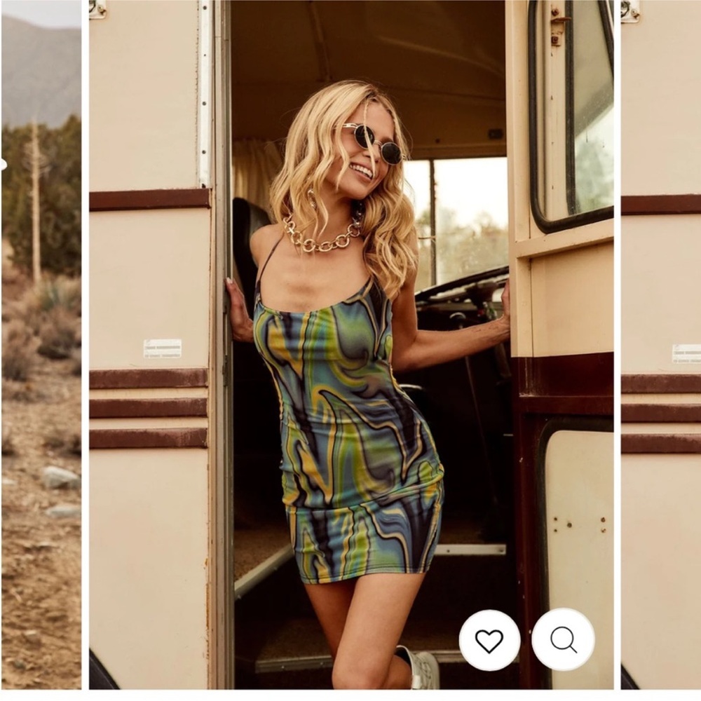 Retro Mini Psychedelic Dress - Picture 2 of 5